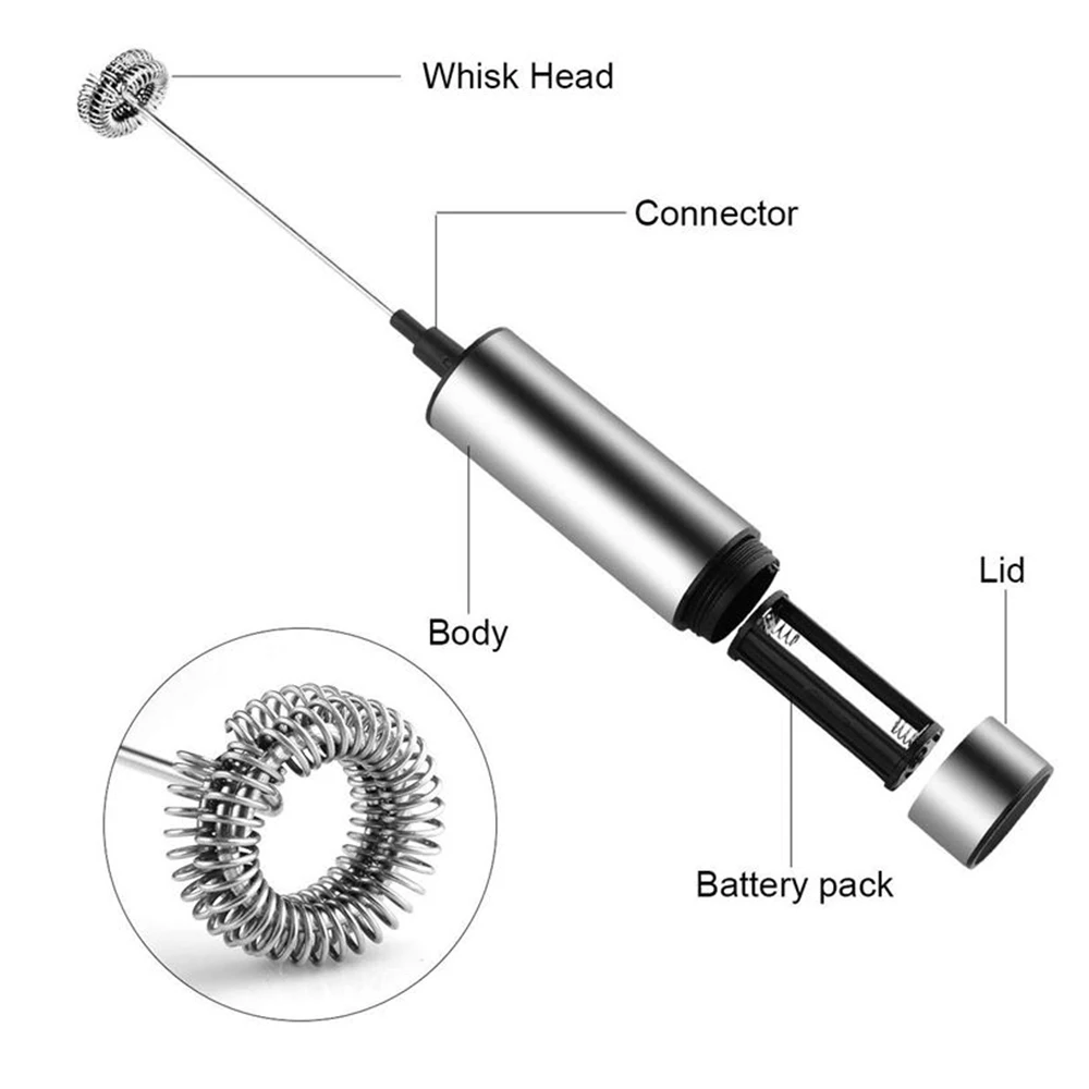 Мощный электрический ручной вспениватель молока с двойной пружиной венчик из нержавеющей стали мини-вспениватель молока для кофе с низким уровнем шума