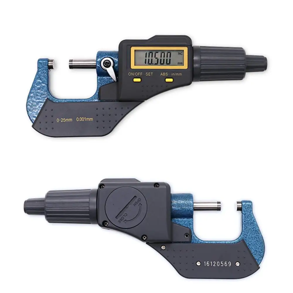 

Portable Accurate Large LCD Display 0-25mm Digital Electronic Micrometer Steel High Precision 0.001mm Spiral Micrometer Gauge