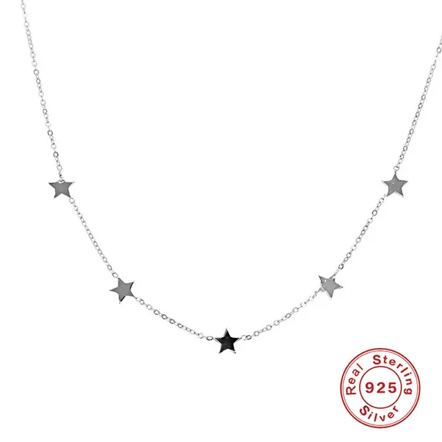 BOAKO Necklace 925 Sterling Silver Jewelry For Women 2020 Sequins Cadena Plata Fashion Jewelry Choker Crystal Gold/Silver #8.5 31