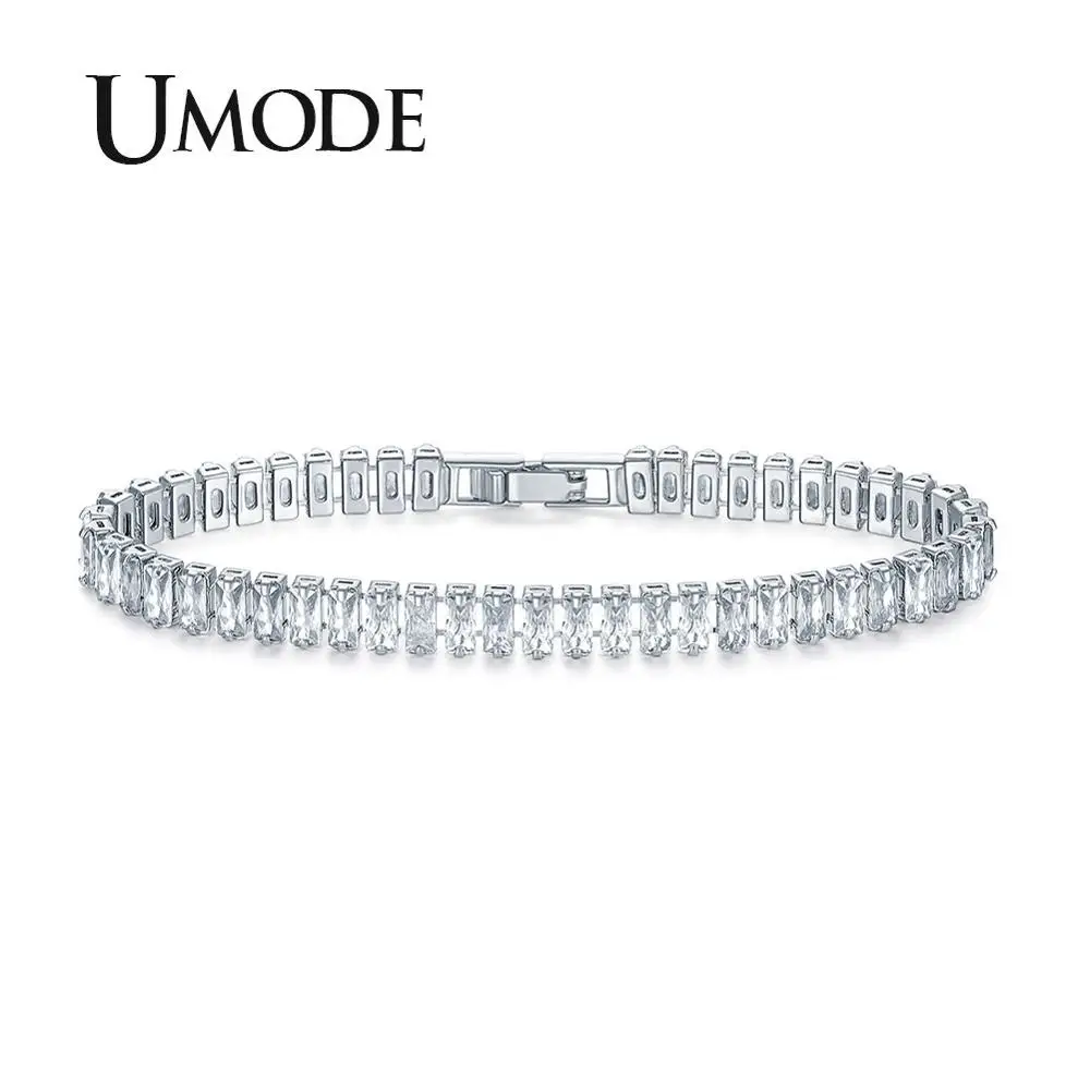 Женские теннисные браслеты UMODE 2 мм * 4 из прозрачного циркона роскошный браслет с