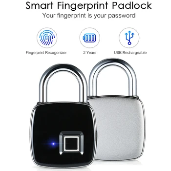 

Smart Keyless Door Lock Bluetooth Wireless APP Unlock Fingerprint Lock Security Padlock Support 40 Fingerpints Luggage Case Lock