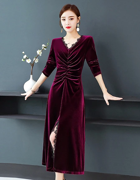 plus size red velvet dress