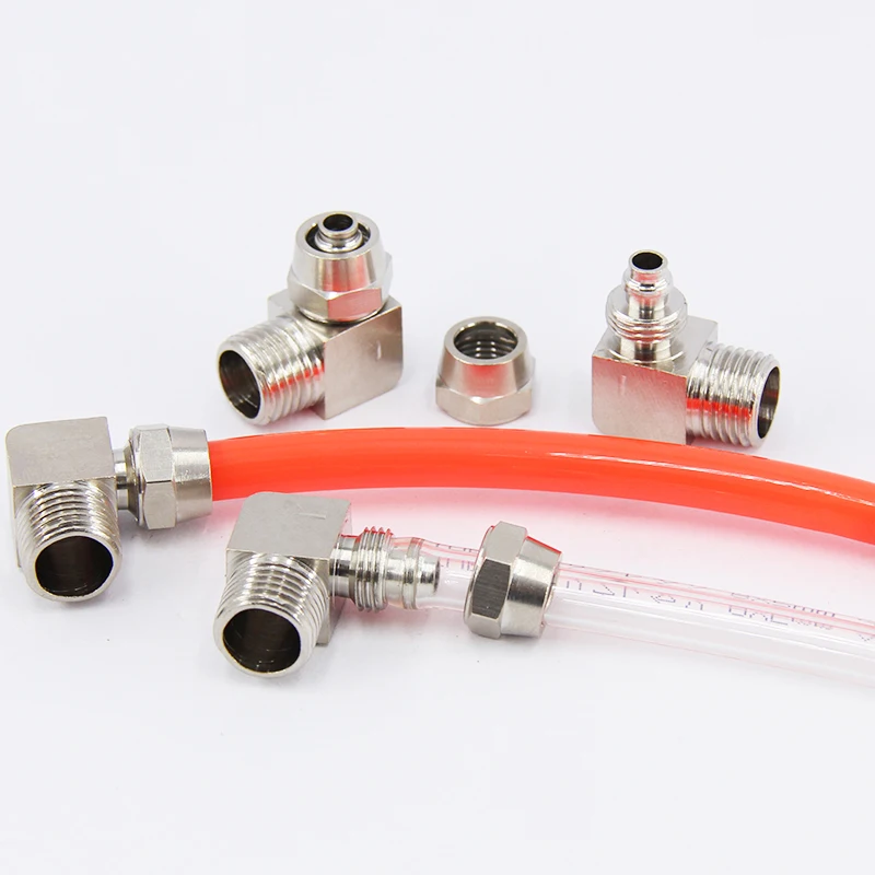 1pcPL4 6 8 10 12mm Pipe Tube to M5 M6 1/8 1/4 3/8 1/2 trachea Brass Pneumatic Air Quick Twisting Joint PL Right Angle Elbow |