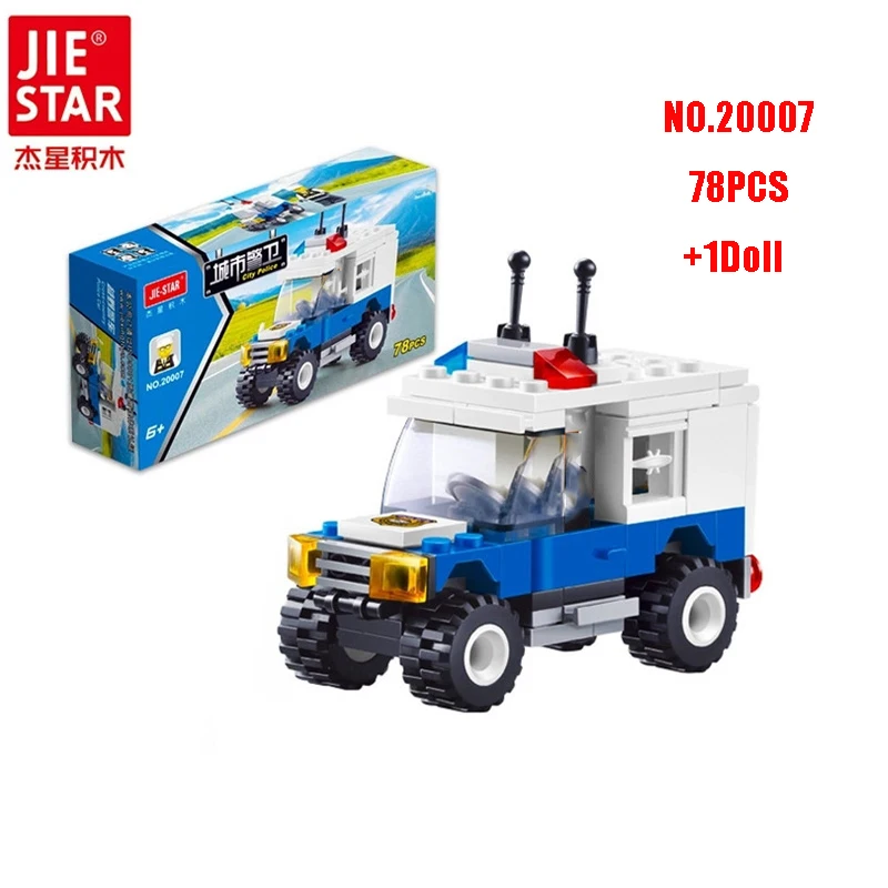 

Off-Road Police Wheeled Machine DIY Kids Bricks Assembled Toys Military Patrol Car Figure Model Building Blocks