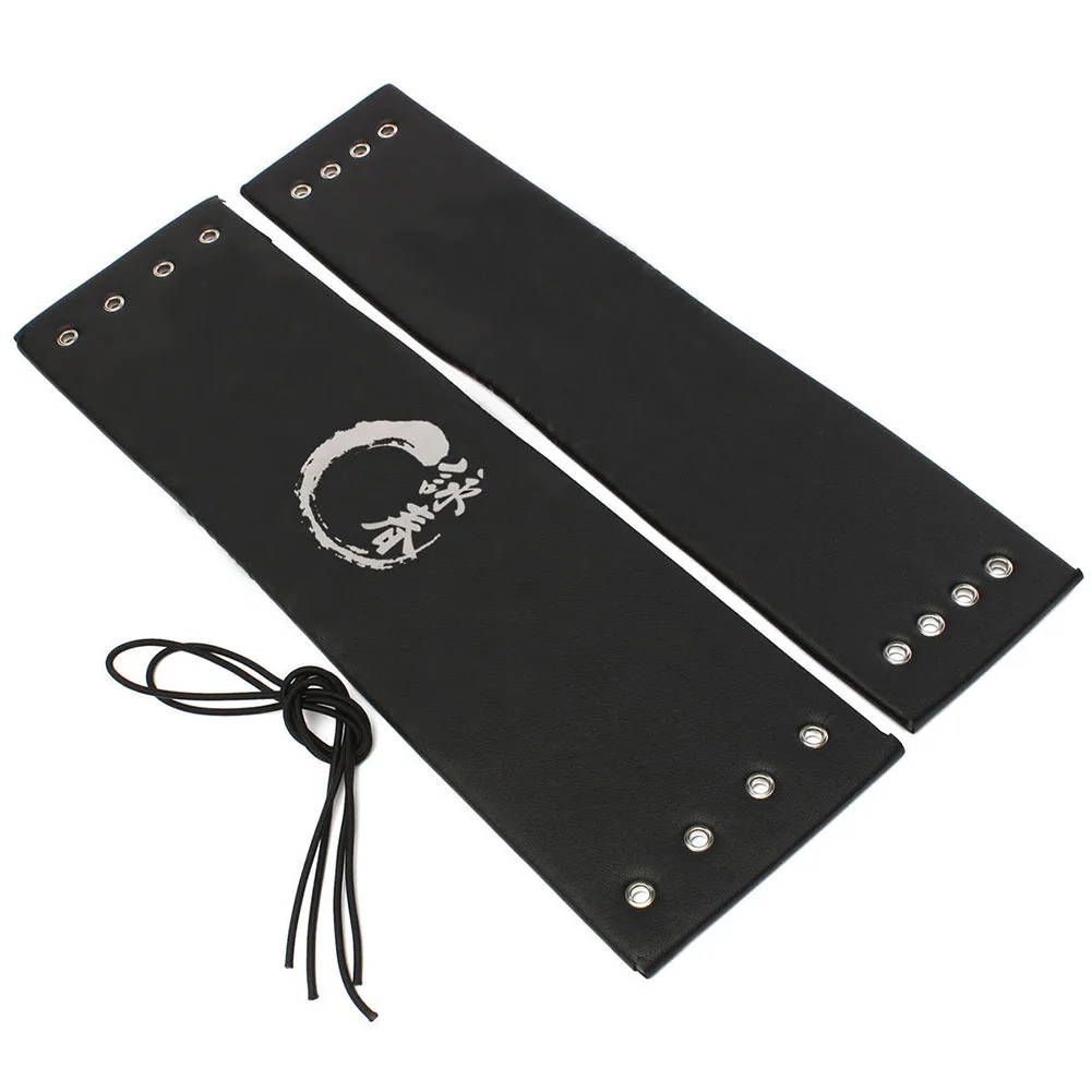 

2PCS Hands Protective Pad PU Leather Elastic Band Cover Non Slip Detachable Exercise Equipment Wing Chun Wooden Dummy Durable