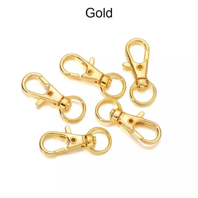 50 Moschettoni E Fermagli Per Gioielli Fai Da Te – 10 Forme Diverse – Stella, Cuore, Gatto, Luna – Metallo Colorato