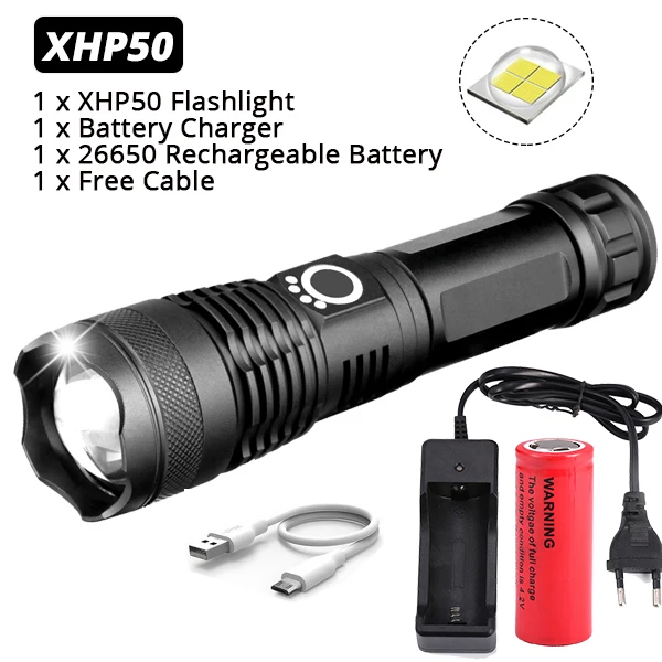 Сверхмощный XHP90 светодиодный светильник-вспышка Xlamp XHP70.2 Тактический светильник-вспышка XHP50 USB фонарь с зумом для охоты 26650 безопасный молоток - Испускаемый цвет: Package C