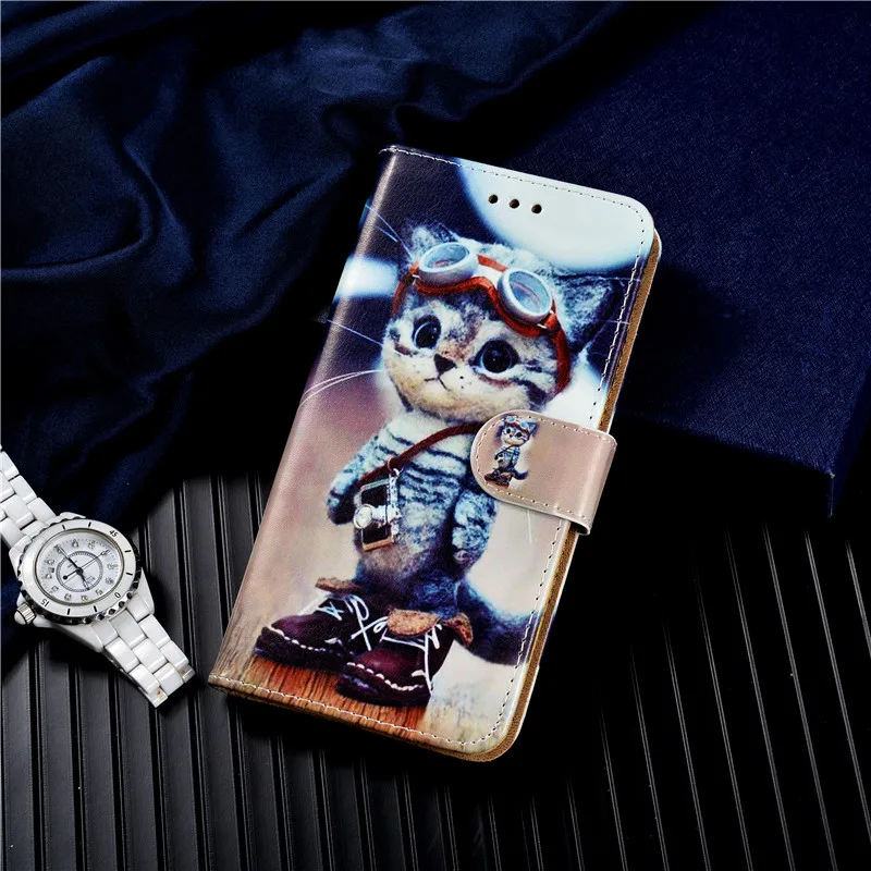 huawei silicone case Cat Print Leather Flip Case For Samsung Galaxy Xcover 4 S Xcover4 G390F SM-G390F Wallet Cover Coque Capa Case huawei snorkeling case