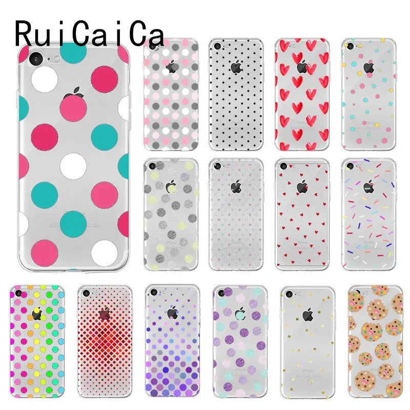 RuiCaiCa цветной узор в горошек рукоделие принт рисунок чехол для телефона iPhone 8 7 6 6S