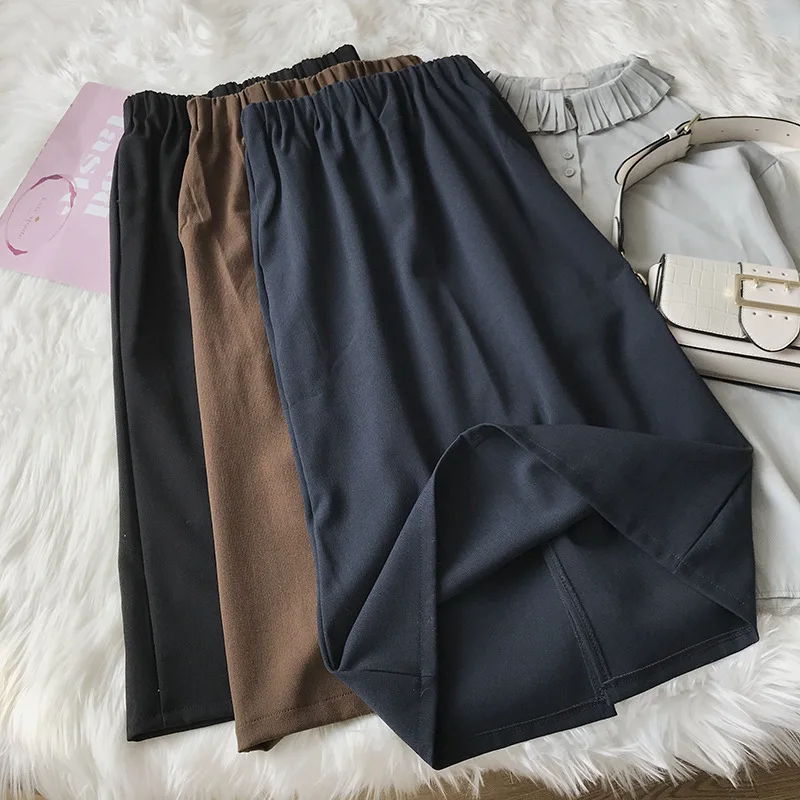 

2020 Spring Versatile Solid Color High Waist Skirt Slimming Skirt by Age Women's Fashion New Style Casual Western Style 2.18