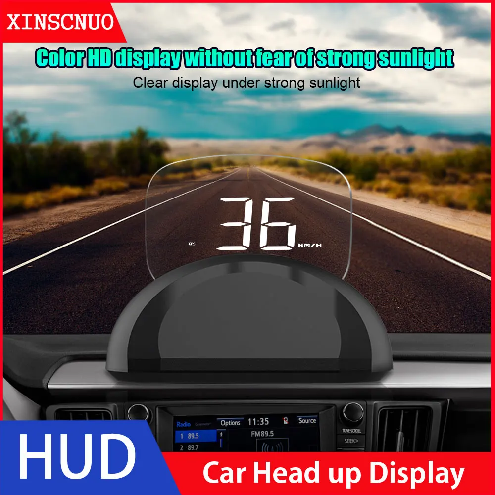 

Car Electronic HUD Head Up Display OBD GPS OBD2 Universal RPM Voltage Mileage Alarm Driving Car Windscreen Speed Projector