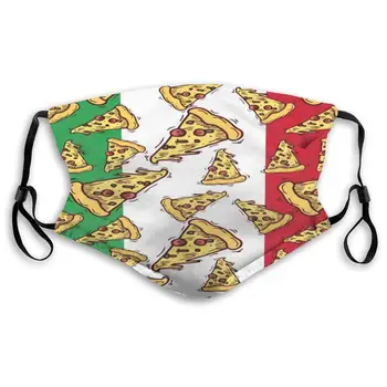 

Pizza Slice Italy Flag Italian Food Mouth Mask Face Mask For Men And Women Anti Pollution Half Face Mask Washable Reusable