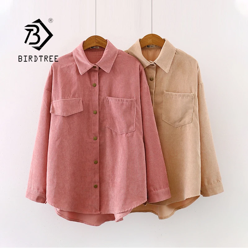 Las nuevas mujeres PANA lisa de manga murciélago Blusa Vintage Collar Top abotonada camisa rosa femenina Blusa T9D609T
