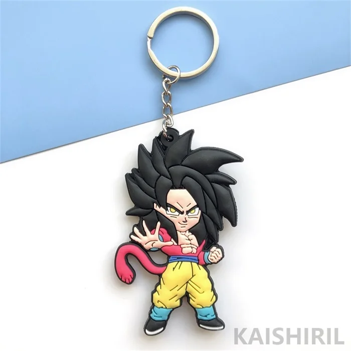 keychain 5 Мода Dragon Ball Z брелок ПВХ Аниме Супер Saiyan Goku брелок мультяшный фигурки Модель брелок для ключей кольцо - Цвет: keychain 5
