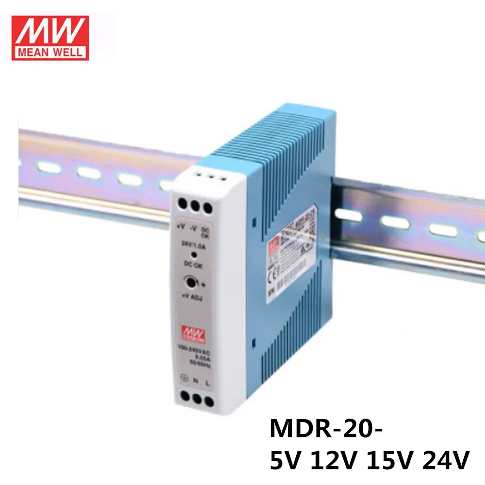 MDR-20 20W одиночный выход 5V 12V 15V 24V Din Rail импульсный источник питания AC/DC | Лампы и