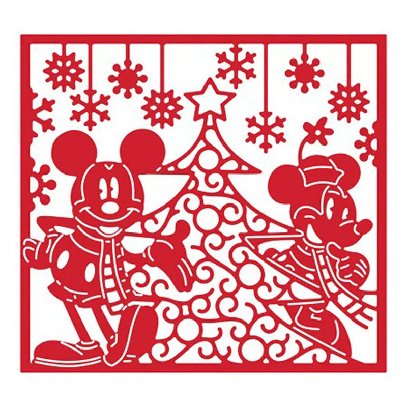 Две мыши и Рождественская елка металлические режущие штампы для скрапбукинга альбом «сделай сам» бумажные ремесленные трафареты Декор