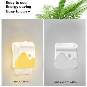 

2PCS Promise Dimming Night Light Novelty Square Nightlight Lamp For Children Kid Living Room Bedroom Plug Mini EU US Nightlight