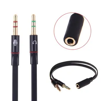 

3.5mm Earphone Adapter Converter Cable Headphone Mic Audio Splitter Female To 2Male Aux Extension Cable For Phone Computer TXTB1