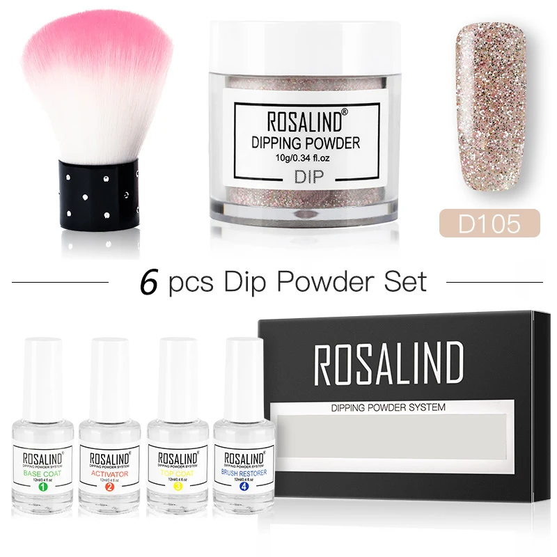 RP-2GELSTOOL-03 ROSALIND Dip порошок Набор голографические наклейки для ногтей блеск набор для украшения ногтей все для маникюра натуральный сухой без лампы - Цвет: RP-2GELSTOOL-03