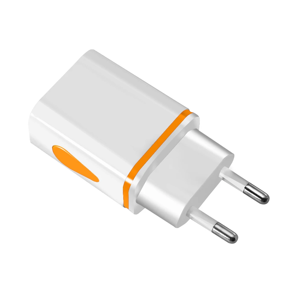 Двойной USB телефон зарядное устройство светодиодный Универсальный Быстрый адаптер для зарядки для Xiaomi samsung Nokia зарядное устройство для андроида ЕС/США - Plug Type: orange