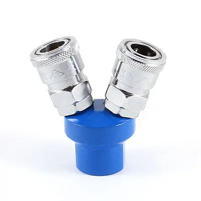 

12mm Female Threaded Y Shaped 2 Way Pass Air Quick Coupler Coupling Adapter