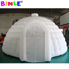 Tente dôme gonflable Igloo blanche, 6x3.5 mètres, petite tente avec Velcro, entrée pour fête et mariage