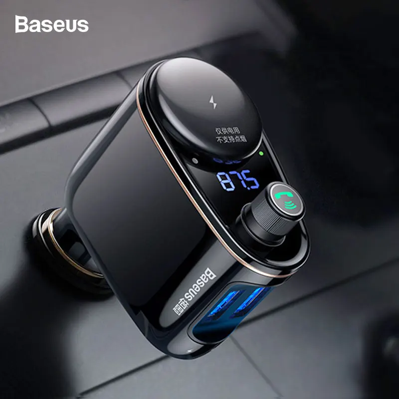 

Baseus Car USB Charger Car FM Transmitter For iPhone Xiaomi AUX MP3 Player FM Modulator Dual USB Car Charging For Mobile Phone