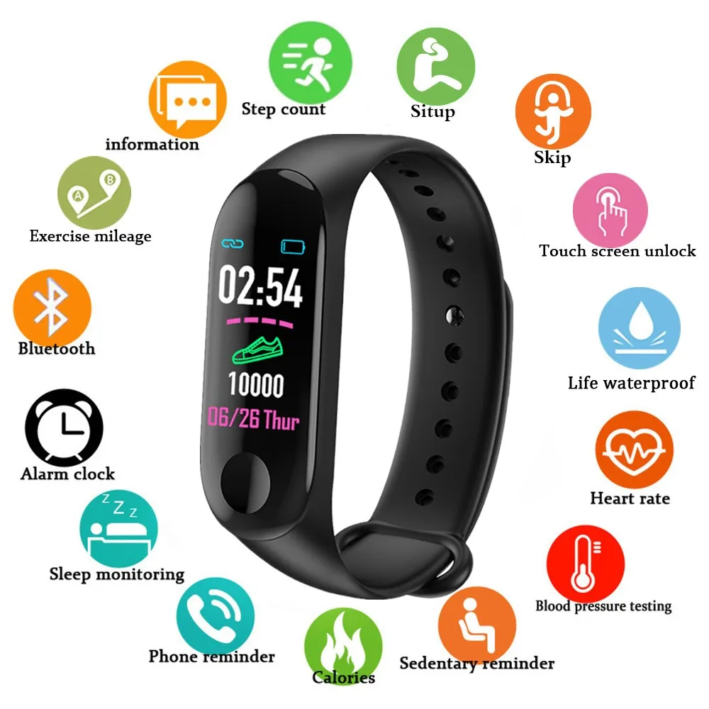  Doolnng Men Smart Watch Heart Rate Blood Pressure Monitor Fitness Tracker Walker Activity Monitor S - 33032444920