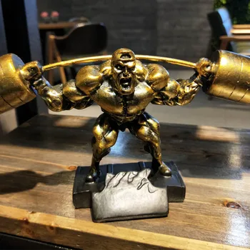 

MGT European Weightlifting Hercules Muscular Man Statue Abstract Figure Arts Sculpture Resin Art Craft Home Decoration