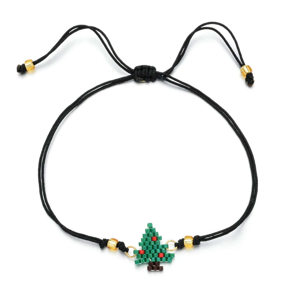 Diy тканая веревка Miyuki браслет из бисера Boho Санта Клаус браслет с лосем простой ручной работы браслет дружбы для женщин Подарки - Окраска металла: A7