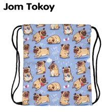 JomTokoy модный Дамский рюкзак со стягивающим шнуром мультяшная Собака Печать Путешествия Softback женская сумка со шнурком сумки
