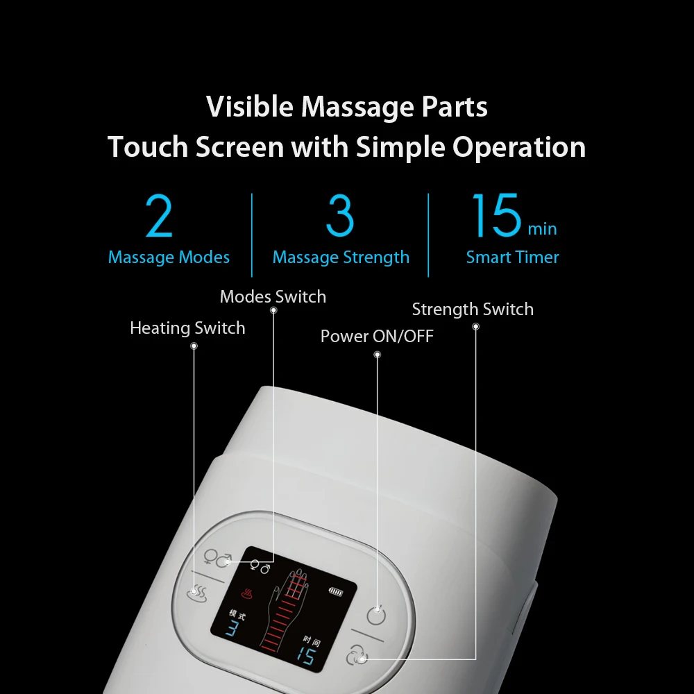 Xiaomi Youpin PMA Электрический ручной массажер для пальмового пальца Acupoint беспроводной массаж с воздушным давлением и термокомпрессией