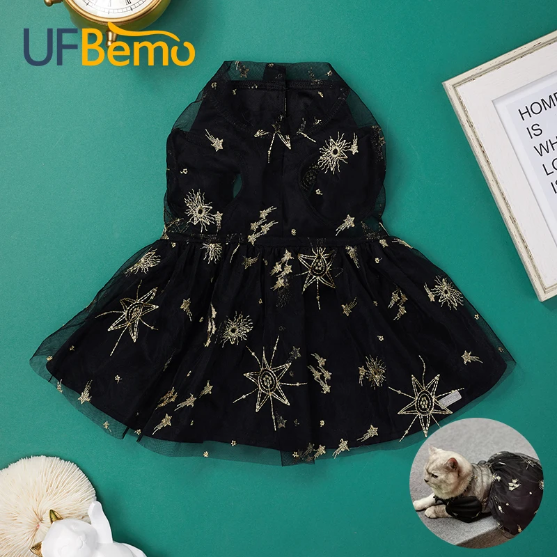 Платье для собаки UFBemo платья животных с кошкой на Рождество свадьбу вечеринку