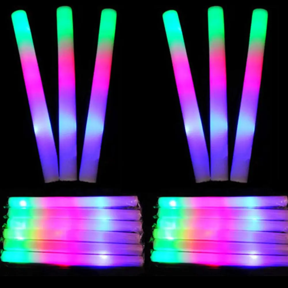 200pcs LED Foam Sticks Flashing LED Light DJ Rally Rave Wedding Party Concert 