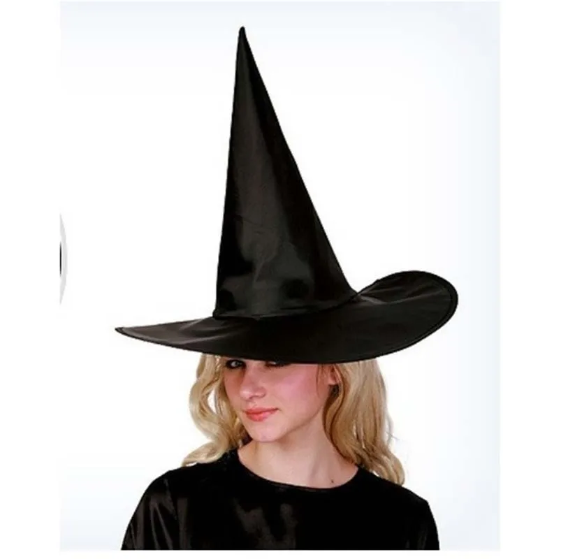 Хэллоуин черная ведьма шляпа остроконечная шляпа чистый черный шипами ведьма шляпа для Хэллоуина Костюм Косплей Аксессуары