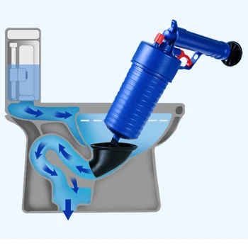 

Air Pressure Drain Cleaner Set Sewer Cleaning Brush Kitchen Bathroom Toilet Dredge Plunger Basin Pipeline Clogged Remover Tool