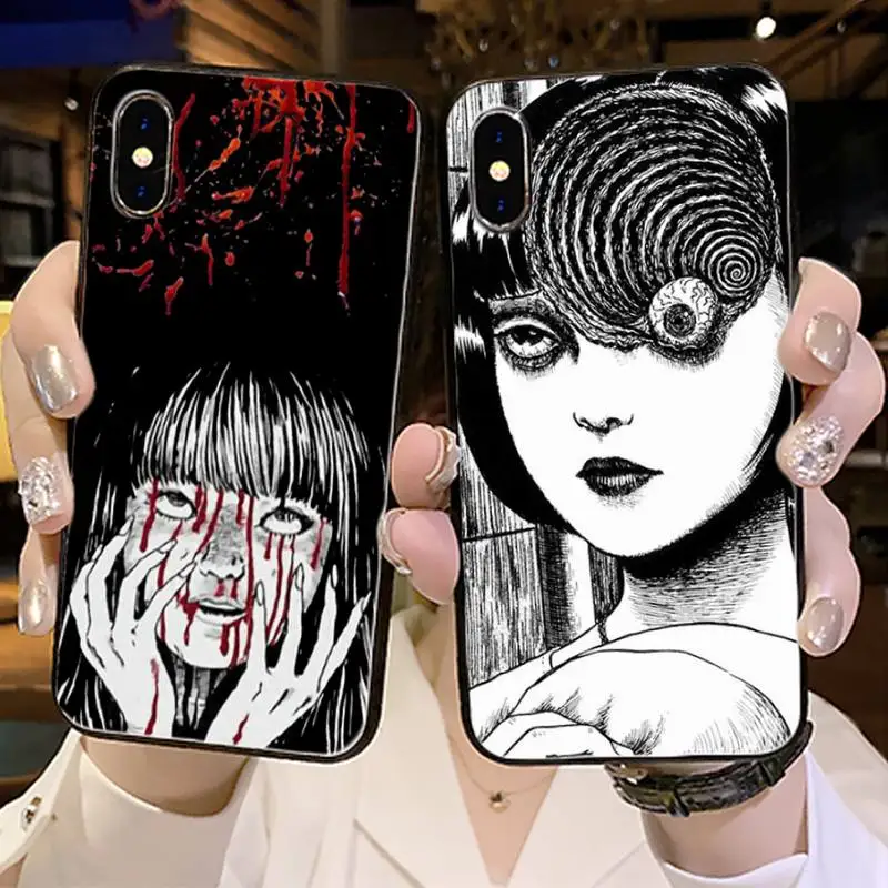 Junji Ito Япония ужас Аниме новое поступление черный чехол для мобильного телефона