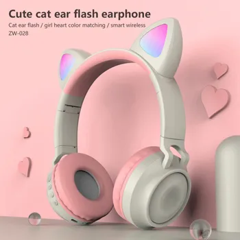 

Cute Cat Ear Wireless Headphones Portable Earphone Wireless Cat Ear Bluetooth Headphones Headset Wireless Headphones Auriculares