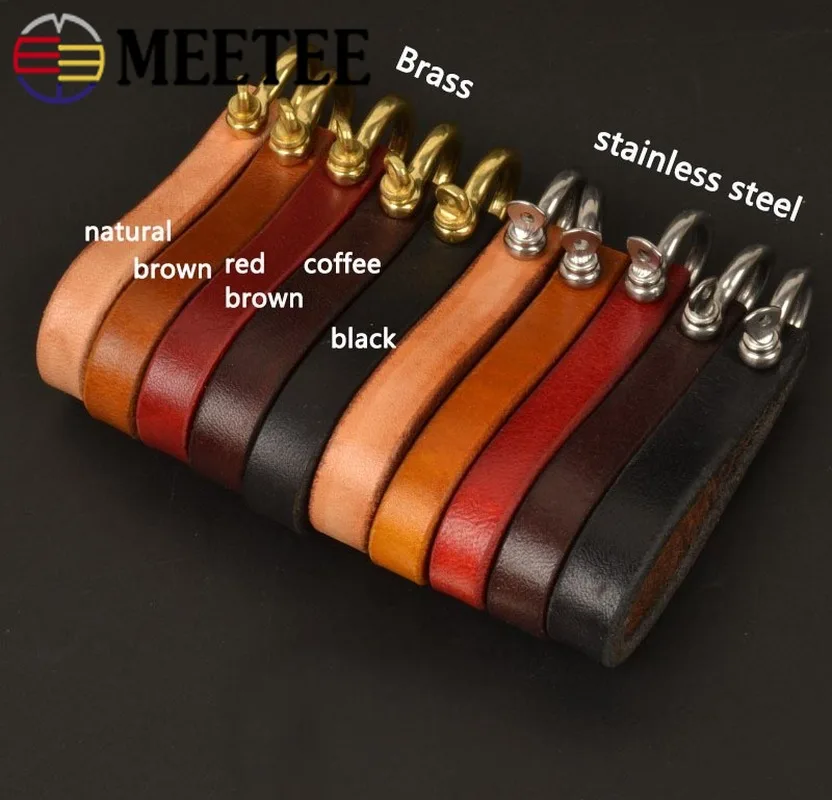 Meetee 8*1 см пряжки для ключей из чистой воловьей кожи металлическая латунная Скоба
