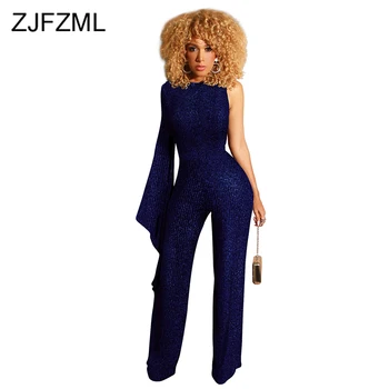 

Ribbed Fashion Skinny Playsuit Women O Neck Butterfly Sleeve Club Straight Jumpsuit Sexy Rear Zipper Plus Size One Piece Overall