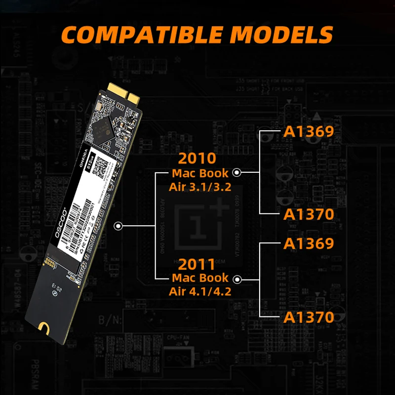 Твердотельный накопитель Oscoo 3D TLC SSD SATA3 120 ГБ 256 500 Гб ТБ для Macbook 2010 2011 A1369 A1370 Apple macbook