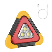 Led solar recarregável carro tripé luz de advertência condução triângulo segurança reflexiva luz de emergência luz trabalho