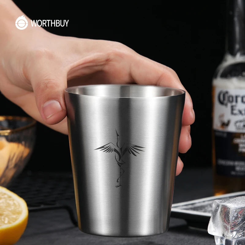 WORTHBUY пивная кружка с милым узором, 304 нержавеющая сталь, кофейная кружка с двойной стенкой, кухонная посуда для напитков для детей, пивная чашка для молока воды