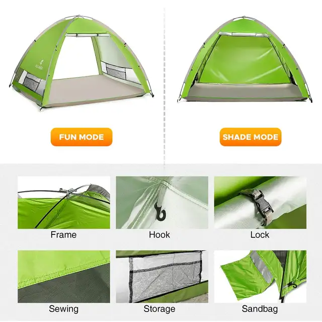 Outdoor SGODDE 4-5 Person Automatic Camping Tent UPF50+Anti UV Easily Setup Portable Sunshade Canopy Travel Hiking Beach Shelter 5