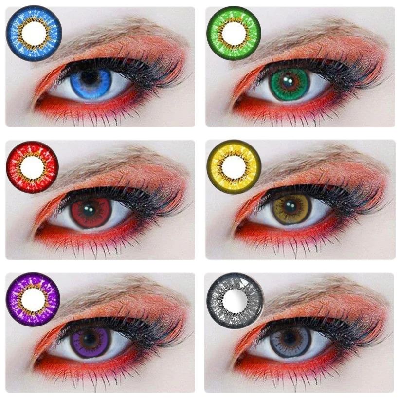 

2pcs/pair Colored Contact Lenses Halloween Cosplay Contacts Soft Contact Lens Super Natural Looking Colored Contacts