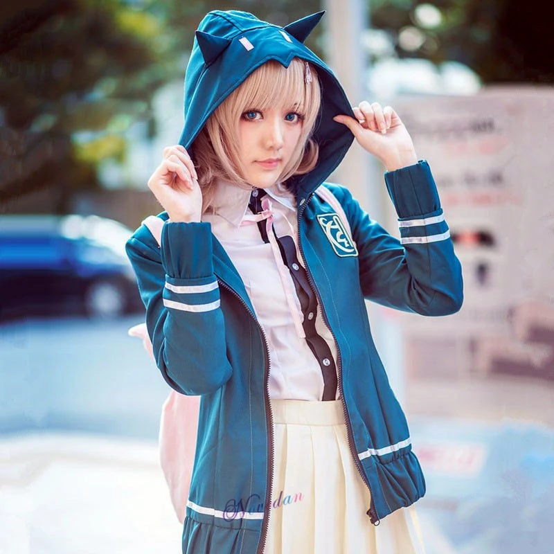 Anime Danganronpa Chiaki Nanami Cosplay Uniform Jacket Shirt Wig