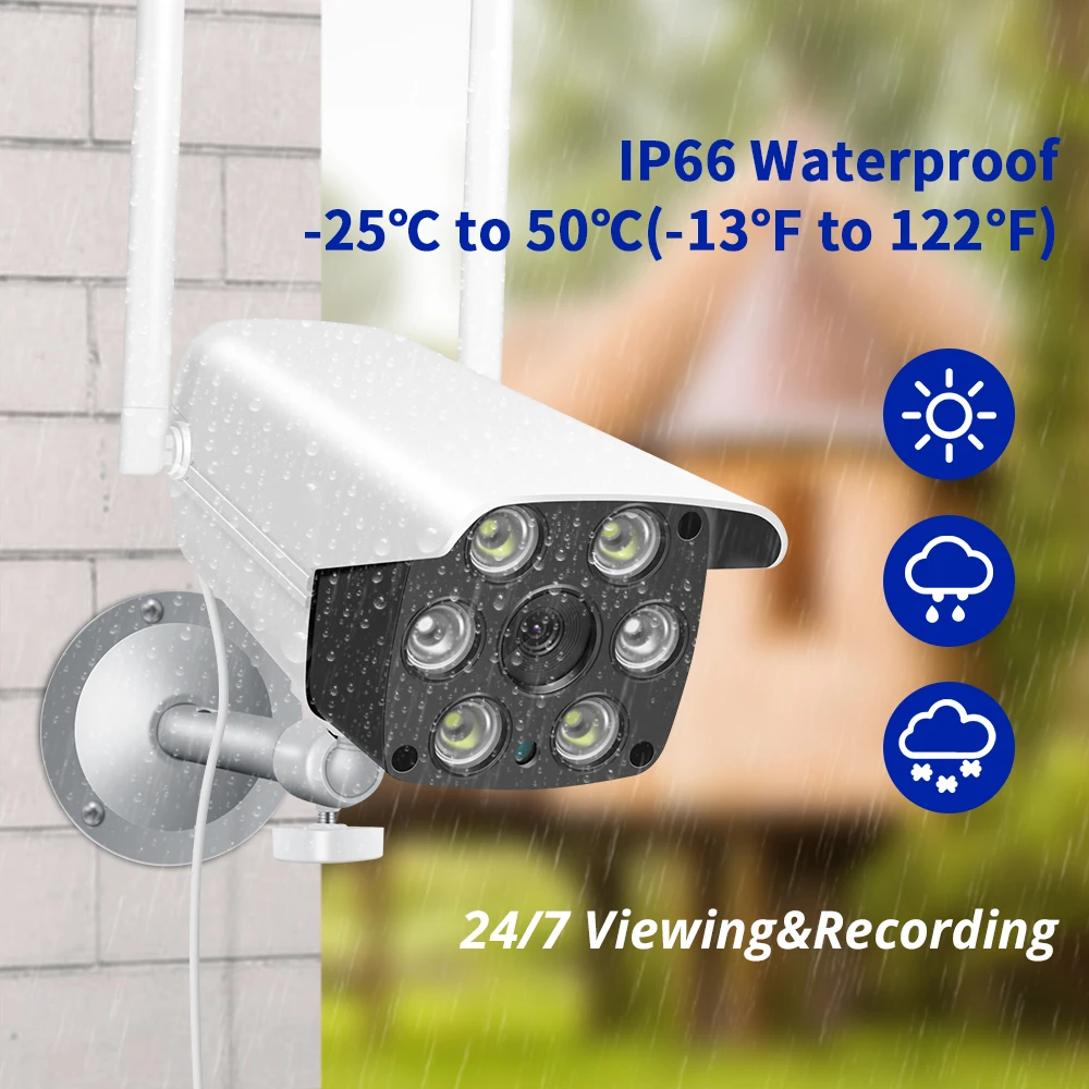 HD 1080P WiFi IP камера наблюдения 2.0MP беспроводная уличная Водонепроницаемая камера безопасности цветная камера ночного видения CCTV