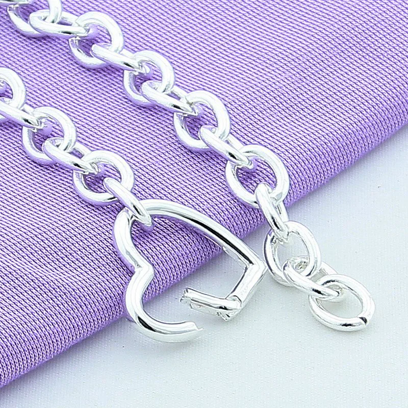 Women Bracelets 925 Sterling Silver Heart Buckle Bracelet For Women Romantic Bracelets Silver 925 Jewelry 3