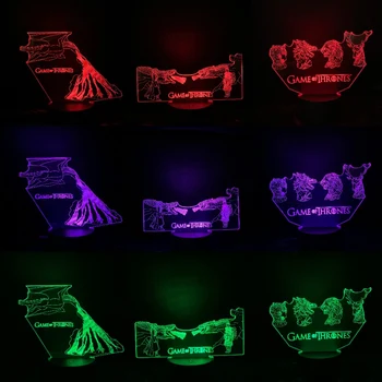 

Game of Thrones Led Night Lamp Mother of Dragon Night Lights Kids Child Bedroom luminaria Boy Birthday Gift Table 3d Lamp Usb