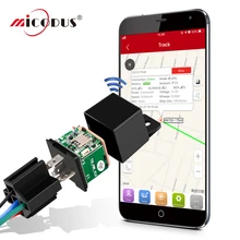 Mini rastreador gps carro rastreador micodus mv720 relé escondido design cortar combustível carro gps localizador 9-90v 80mah vibrar alerta aplicativo gratuito